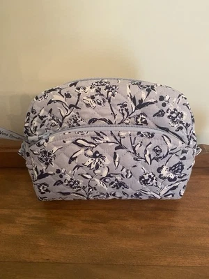 Mini bolsa organizadora de maquillaje cosmético de algodón gris perenne Vera Bradley para mujer Foto 1 de 4