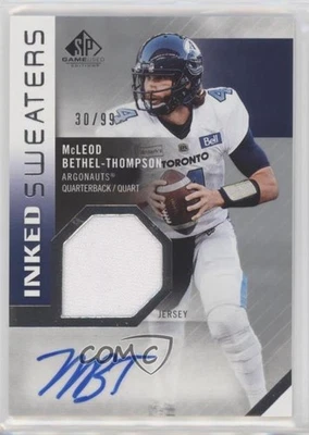 2021 SP Game Used Edition CFL Inked Sweaters /99 Mcleod Bethel-Thompson Auto - Image 1 of 2