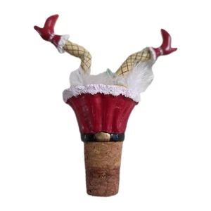 Frau Weihnachtsmann Weinstopfen mit Wackelbeinen - Bild 1 von 2
