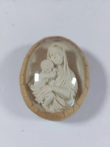Antique Meerschaum Reliquary Mary & Jesus In Glass Dome - Picture 1 of 3