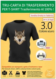 TransOurDream A4X20, Carta per trasferimento in Tessuto per Cotone Leggero, stam - Foto 1 di 7