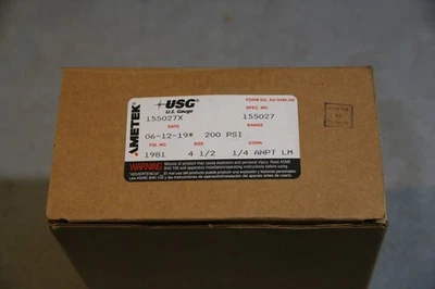 AMETEK 155027X 155027 1981 4-1/2" 1/4" ANPT LM Pressure Gauge 316 Stainless - Image 1 of 2