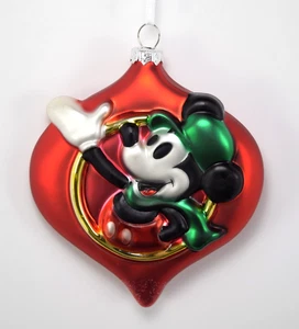 Adorno de Navidad de vidrio con sello de Mickey Mouse Disney - Imagen 1 de 5