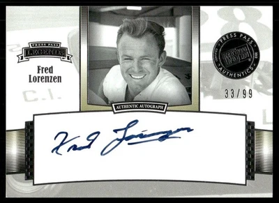 Fred Lorenzen Auto 2012 Press Pass Legends #LG-FL #/99 52547 - Image 1 of 2