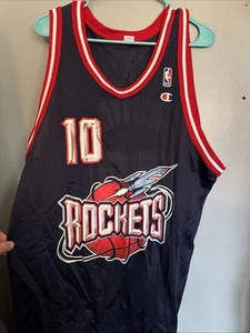 Vintage Champion Sam Cassell Houston Rockets Jersey Mens Sz 48 XL Rare 90s NBA - Picture 1 of 2
