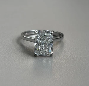 14K Weißgold Ehering 4,15 Ct IGI-zertifiziert Laborgezüchtet Radiant Cut Diamant - Bild 1 von 12