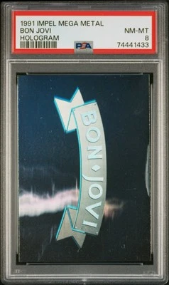 1991 IMPEL MEGA METAL BON JOVI HOLOGRAM LOGO TRADING CARD | PSA 8 NM-MT POP 4 - Image 1 of 4