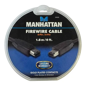390385 Manhattan Computer Cable Firewire 6 pin / 6 pin 1.8m/6ft - Foto 1 di 1