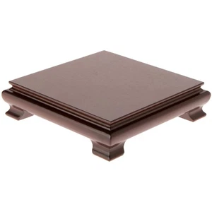 Plymor Walnut Square Wood Veneer Footed Display Base, 7.5" W x 7.5" D x 1.75" H - Picture 1 of 1
