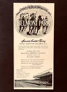 Pubblicità 1947 Belmont Park corse di cavalli NY Armato e Assalto Stampa Vintage Pubblicità - Foto 1 di 3