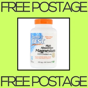 NEW Doctor's Best, High Absorption Magnesium Chelated - 240 Tablets FREE SHIP - Picture 1 of 2