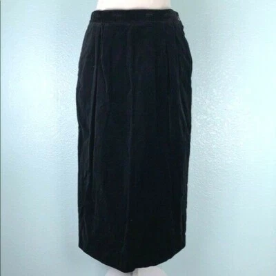 Blake by Devon Skirt Union Made Vintage Black Velvet w Pockets  - Image 1 of 4