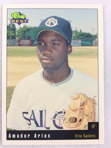 1991 Erie Sailors-Classic BEST Minor League Baseball Card-Amador Arias