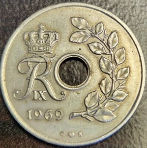 1969 Denmark 25 Ore KM# 855.1 - Picture 1 of 2