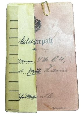 Original WWI German Military Pass KAISER Ulanen Reg 21 Wooden Lance Entry RARE - Image 1 of 4