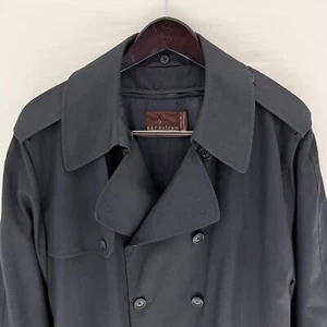 Vintage-Trench Coat-Nordstrom-48XL-Navy-W/Wool Zipper Liner & Belt-PRISTINE!! - Picture 1 of 21