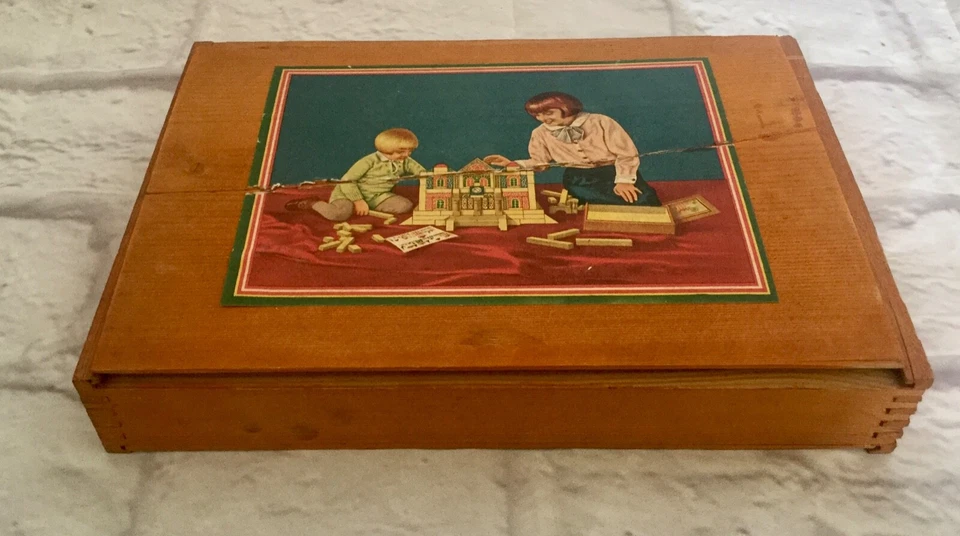 Vtg. Children’s Wooden Building Block Set - Image 1 of 4