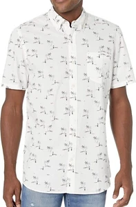 Goodthreads Men's Standard-Fit Short-Sleeve Printed Poplin front pocket Shirt XS - Imagen 1 de 6