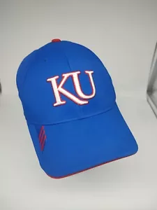 UNIVERSITY OF KANSAS KU JAYHAWKS ADIDAS BLUE HAT CAP FITTED L/XL - Picture 1 of 6