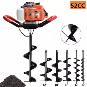 52CC Gas Powered Earth Auger Post Hole Digger Borer Ground Fence Drill Bits - Picture 1 of 30