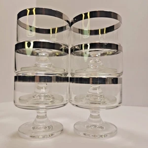 Set di sei bicchieri a stelo corto con bordo argento tedesco Rosenthal Thomas Porcelain (6) - Foto 1 di 18