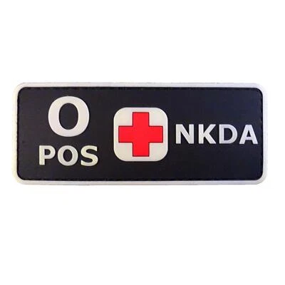O POS NKDA glow in dark GITD blood type PVC rubber 3D fastener patch - Image 1 of 3