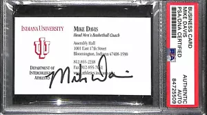 Mike Davis "Indiana Hoosiers 2002 Final 4" Signed Autographed Business Card PSA - Picture 1 of 3