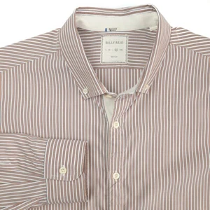 Billy Reid Button Down braun weiß gestreift Freizeithemd Herren XL Slim Fit - Bild 1 von 10
