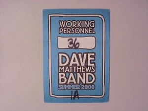 Dave Matthews backstage pass satin cloth SUMMER 2000 - Picture 1 of 1