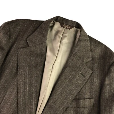 VTG Paul Stuart Men's Wool/Cashmere 2-Button Blazer Brown Pinstripe • 45R - Image 1 of 4