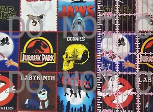Custom Cotton Woven Fabric 80s Classic Movies By the 1/4 Yard 9x56 - Picture 1 of 2