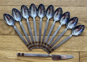 Stanley Roberts CROSSPOINT Stainless Japan 6 ½ '' Oval Teaspoons X10 - Picture 1 of 13