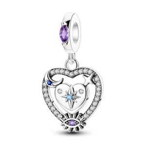 MULA Original funkelnder Stern Scheibe Charm CZ für Armband 925 Sterling Silber - Picture 1 of 6