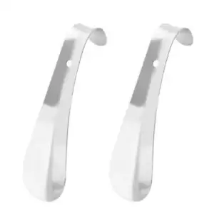 Silver Metal Shoe Horn, 2 Pack Stainless Steel ShoeHorn 6.2 Inches - Portable - Picture 1 of 8