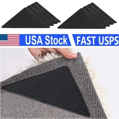 8Pcs Carpet Stickers Anti Slip Rug Holder Reusable Washable Rug Stickers Hot USA - Image 1 of 4