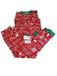 2 Piece Carters Christmas Pajamas Size 7 Red And White - Picture 1 of 6