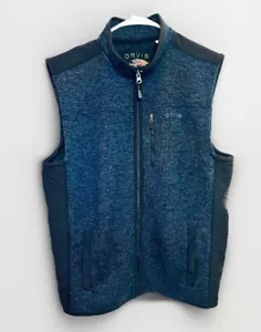 Orvis Vest Men XL Blue Fleece Full Zip Sweater Outdoor Nature Hike Logo Camp - Picture 1 of 4