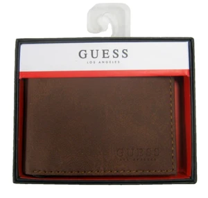 Guess Los Angeles Men's Bifold Brown Leather Wallet Passcase 31GO130037 - Picture 1 of 6