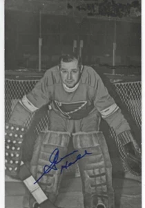 Autographed Signed GLENN HALL St. Louis Blues 3.5"x5.5" B&W Postcard w/COA - Picture 1 of 1