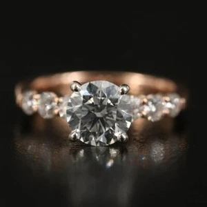 14K Rose Gold 1.57 CTW lab created Diamond Ring.....reduced,,,,VS1/E - Picture 1 of 8
