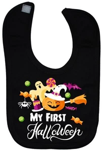 My First Halloween Baby Nursery Feeding Bib 0-3 yrs Approx Spooky, Spider, Ghost - Picture 1 of 10