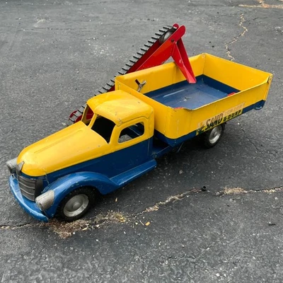 Vintage Buddy L International Carregador de Areia e Caminhão basculante 23" Brinquedo de Aço Prensado - Imagem 1 de 4