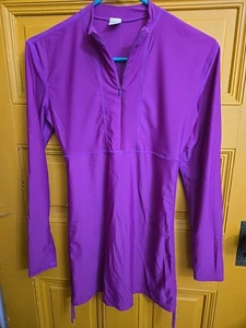 Sailbee Anti-UV Women’s Girl's Swim Cover Up Dress Half Zip Long Sleeve Purple/M - Picture 1 of 13