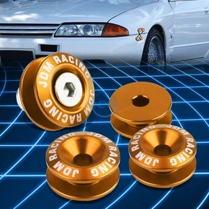 Orange 24mm x 11mm Aluminum Bumper Quick Release Fastener Rivet O-Rings 4pcs/Kit - Picture 1 of 5