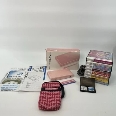 Nintendo DS Lite Rosa OEM Paquete Coleccionista con Lápiz + Cargador y 10 Juegos +++ Foto 1 de 4