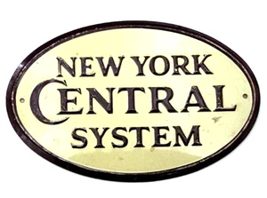 Letrero de hojalata vintage de ferrocarril de cereales postales de los años 50 - Sistema Central de Nueva York - 3" - Imagen 1 de 2