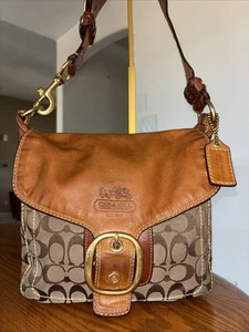 Borsa a tracolla Coach Bleeker Legacy Tattersall con patta 11434 tela pelle Y2K certificato di autenticità - Foto 1 di 18