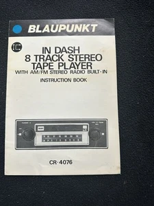 1974-1975 Porsche Blaupunkt 8-Track CR-4076 911S 911 Carrera Radio Owners Manual - Foto 1 di 4