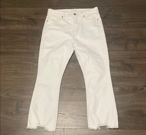 LOFT Damen weiße High Waist Flare Crop Jeans, Größe 8 - Bild 1 von 5