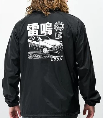 Chaqueta DGK Adulto L Negra Estampado Gráfico a Presión Deletrear Bombardero Ropa de Calle Japonesa Foto 1 de 4